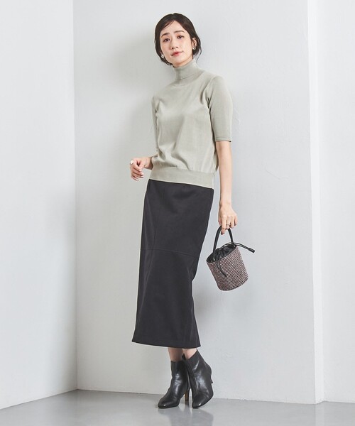 UNITED ARROWS（ユナイテッドアローズ）の「C/SI 18G タートルニット 5SL（ニット/セーター・レディース・ライトグレー/ブラウン/ネイビー・FREE）」の7枚目の写真