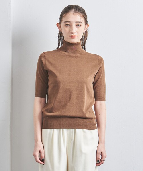 UNITED ARROWS（ユナイテッドアローズ）の「C/SI 18G タートルニット 5SL（ニット/セーター・レディース・ライトグレー/ブラウン/ネイビー・FREE）」の12枚目の写真