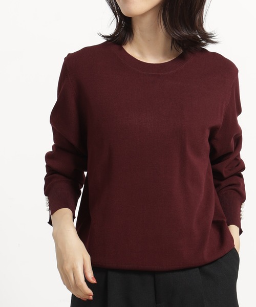 FOUND GOOD(ファウンドグッド)の「コンフォートパールニットPO(ニット/セーター・レディース・ブラック/ホワイト系5/ブルー系2/レッド系8・L/M/S)」の4枚目の写真