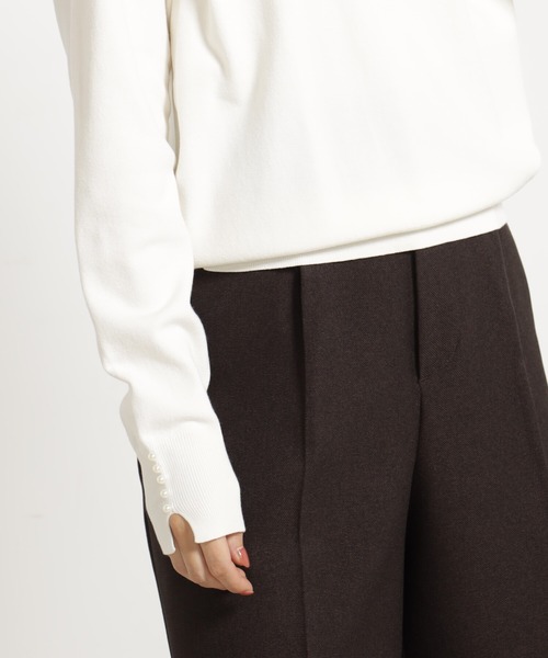 FOUND GOOD(ファウンドグッド)の「コンフォートパールニットPO(ニット/セーター・レディース・ブラック/ホワイト系5/ブルー系2/レッド系8・L/M/S)」の7枚目の写真