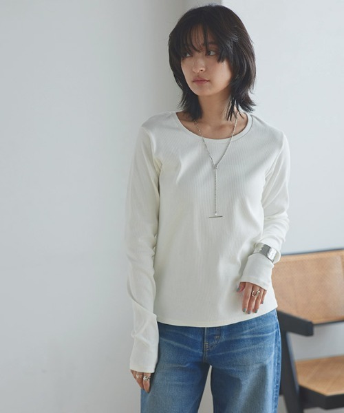 RASW]機能付きテレコUネックカットソー（Tシャツ/カットソー