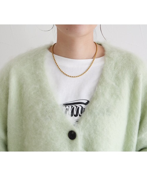 reca（レカ）の「ラクーン風ニットカーディガン（カーディガン/ボレロ・レディース・アイボリー/グリーン系その他/バーガンディー・FREE）」の9枚目の写真