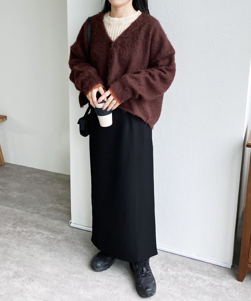 reca（レカ）の「ラクーン風ニットカーディガン（カーディガン/ボレロ・レディース・アイボリー/グリーン系その他/バーガンディー・FREE）」の22枚目の写真