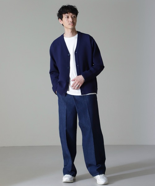 SOEJU ソージュ 鹿の子ニット カーディガン ネイビー M カーディガン
