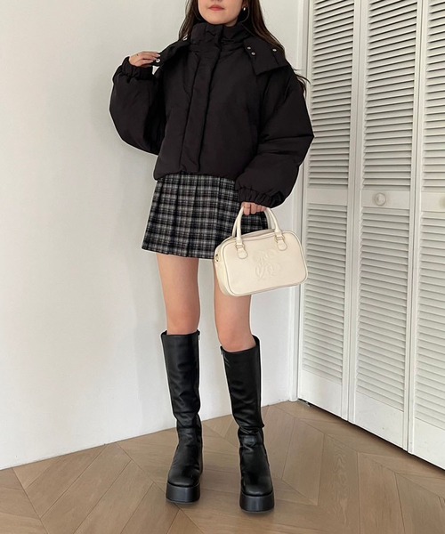 one after another NICE CLAUP（ワンアフターアナザーナイスクラップ）の「リボンフェイクダウンジャケット（ダウンジャケット/コート・レディース・ブラック系その他/グレー/アイボリー/ブラック・FREE）」の9枚目の写真