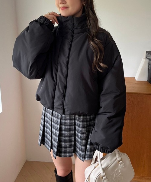 one after another NICE CLAUP（ワンアフターアナザーナイスクラップ）の「リボンフェイクダウンジャケット（ダウンジャケット/コート・レディース・ブラック系その他/グレー/アイボリー/ブラック・FREE）」の15枚目の写真