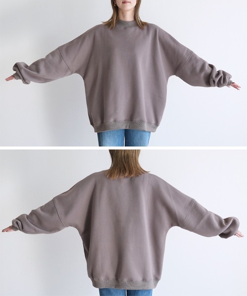 reca(レカ)の「オーバーサイズ裏起毛スウェット(スウェット・レディース・チャコール/キナリ/グレイッシュベージュ/ラベンダー・FREE)」の15枚目の写真