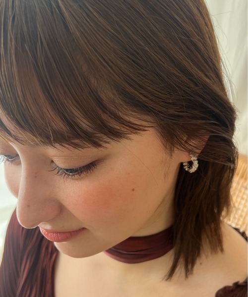 ciite'(シーテ)の「ギャザーメタルワンタッチフープピアス (両耳用)(ピアス(両耳用)・レディース・シルバー/ゴールド・FREE)」の8枚目の写真