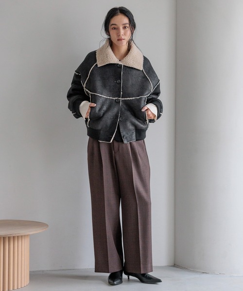 セール】ムートンボアブルゾン 133584（ブルゾン）｜LOWRYS FARM