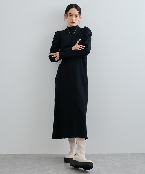 VIS（ビス）の「ボリュームスリーブニットロングワンピース（ワンピース・レディース・ブラウン/ブラック・FREE）」の17枚目の写真