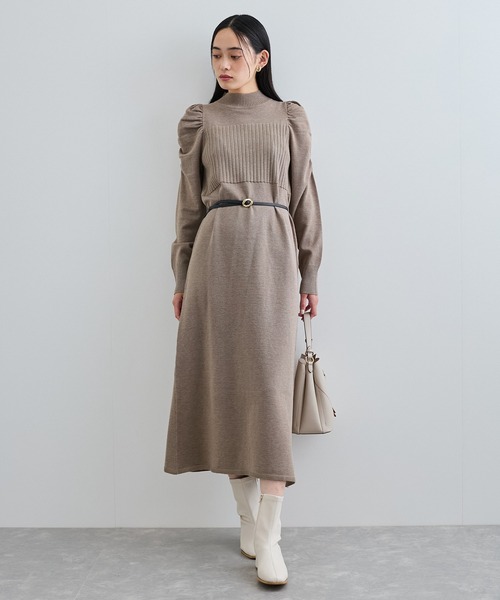 VIS（ビス）の「ボリュームスリーブニットロングワンピース（ワンピース・レディース・ブラウン/ブラック・FREE）」の19枚目の写真