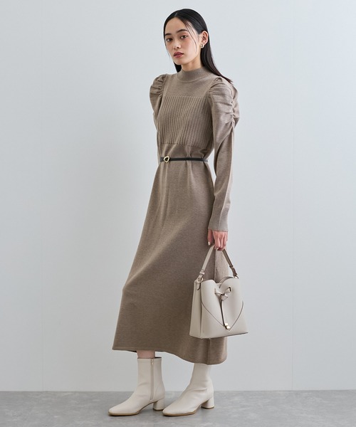 VIS（ビス）の「ボリュームスリーブニットロングワンピース（ワンピース・レディース・ブラウン/ブラック・FREE）」の20枚目の写真