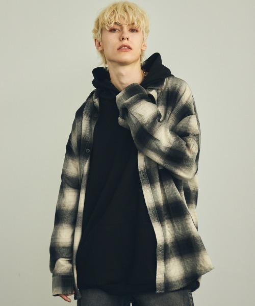 Shoowtime（ショウタイム）の「フランネルオンブレチェック長袖シャツ（シャツ/ブラウス・メンズ・ブラック系・X-LARGE/LARGE/MEDIUM）」の15枚目の写真