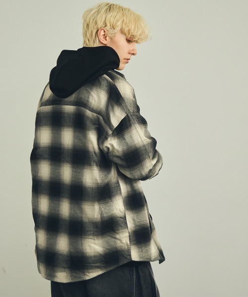 Shoowtime（ショウタイム）の「フランネルオンブレチェック長袖シャツ（シャツ/ブラウス・メンズ・ブラック系・X-LARGE/LARGE/MEDIUM）」の3枚目の写真