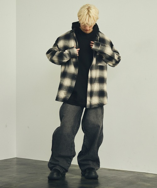 Shoowtime（ショウタイム）の「フランネルオンブレチェック長袖シャツ（シャツ/ブラウス・メンズ・ブラック系・X-LARGE/LARGE/MEDIUM）」の6枚目の写真