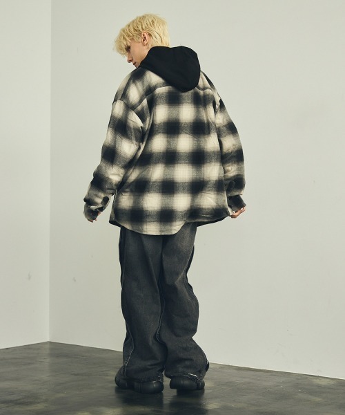 Shoowtime（ショウタイム）の「フランネルオンブレチェック長袖シャツ（シャツ/ブラウス・メンズ・ブラック系・X-LARGE/LARGE/MEDIUM）」の8枚目の写真