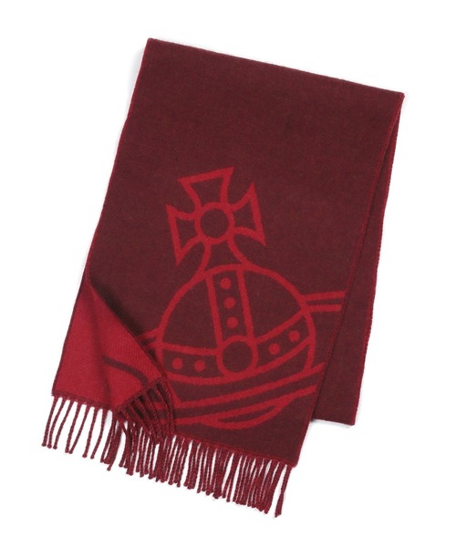 Vivienne Westwood ACCESSORIES(ヴィヴィアンウエストウッドアクセサリー)の「ビッグORB メンズマフラー【249993 769M】(マフラー・メンズ・ネイビー/チャコールグレー/ワイン・FREE)」の3枚目の写真