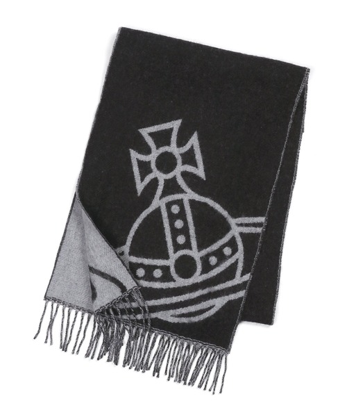 Vivienne Westwood ACCESSORIES(ヴィヴィアンウエストウッドアクセサリー)の「ビッグORB メンズマフラー【249993 769M】(マフラー・メンズ・ネイビー/チャコールグレー/ワイン・FREE)」の1枚目の写真