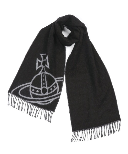 Vivienne Westwood ACCESSORIES(ヴィヴィアンウエストウッドアクセサリー)の「ビッグORB メンズマフラー【249993 769M】(マフラー・メンズ・ネイビー/チャコールグレー/ワイン・FREE)」の11枚目の写真