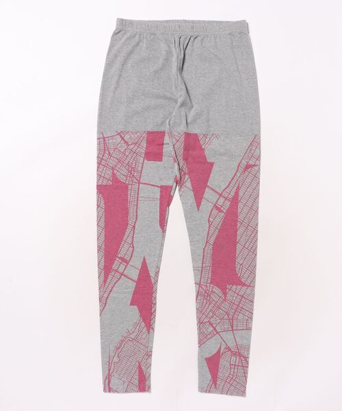 gomme（ゴム）の「NYプリント天竺　レギンス（レギンス/スパッツ・レディース・ブラック×グレー/ホワイト/トップグレー・MEDIUM）」の3枚目の写真