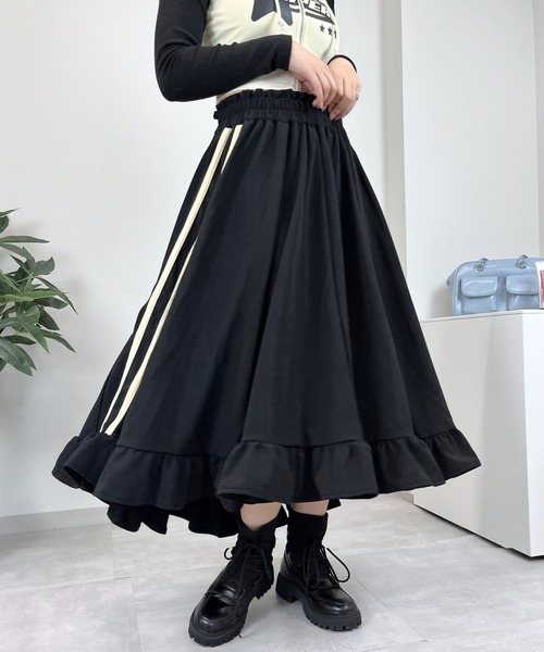 sevens(セブンズ)の「【sevens】SK 裾フリルジャージロングスカート(スカート・レディース・ブラック/ブラウン・FREE)」の6枚目の写真