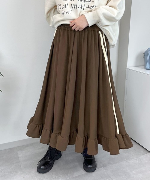 sevens(セブンズ)の「【sevens】SK 裾フリルジャージロングスカート(スカート・レディース・ブラック/ブラウン・FREE)」の14枚目の写真