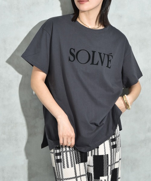 INTERPLANET(インタープラネット)の「フロッキーロゴベーシックTシャツ(Tシャツ/カットソー・レディース・モカ/チャコールグレー/オフホワイト・FREE)」の2枚目の写真
