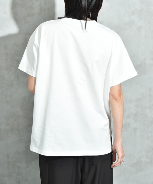 INTERPLANET(インタープラネット)の「フロッキーロゴベーシックTシャツ(Tシャツ/カットソー・レディース・モカ/チャコールグレー/オフホワイト・FREE)」の9枚目の写真