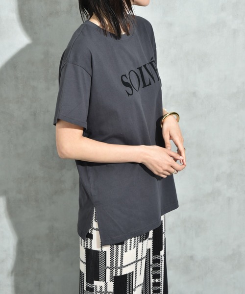 INTERPLANET(インタープラネット)の「フロッキーロゴベーシックTシャツ(Tシャツ/カットソー・レディース・モカ/チャコールグレー/オフホワイト・FREE)」の18枚目の写真