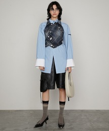 トップス PRANK PROJECT Asymmetric Wrap Denim Vest PRANK PROJECT