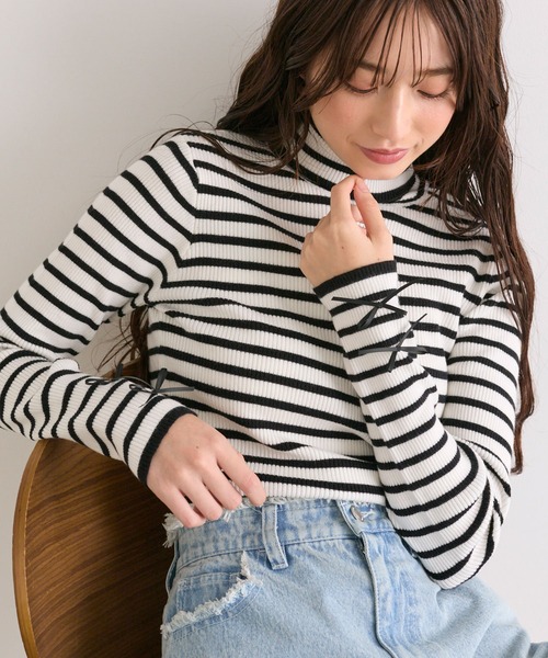 OLIVE des OLIVE（オリーブデオリーブ）の「袖リボンタートルネック（ニット/セーター・レディース・ピンク/その他/ブラック/オフホワイト・FREE）」の16枚目の写真
