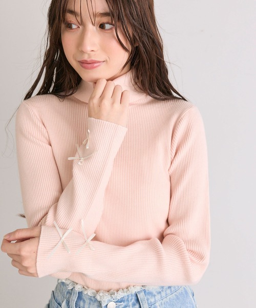 OLIVE des OLIVE（オリーブデオリーブ）の「袖リボンタートルネック（ニット/セーター・レディース・ピンク/その他/ブラック/オフホワイト・FREE）」の19枚目の写真
