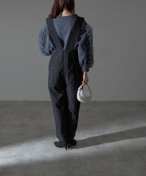 each（イーチ）の「チュールスリーブ裏起毛クロップドスウェット（スウェット・レディース・ブラック/ライトグレー/グレー・FREE）」の11枚目の写真