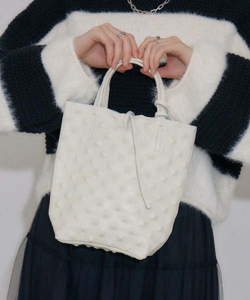 ◆  ブラック エンボス パネル ミニ トート PRADA プラダ フラワーエンボス ミニトートバッグ (PRADA/トート