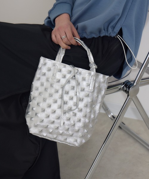 ◆  ブラック エンボス パネル ミニ トート PRADA プラダ フラワーエンボス ミニトートバッグ (PRADA/トート