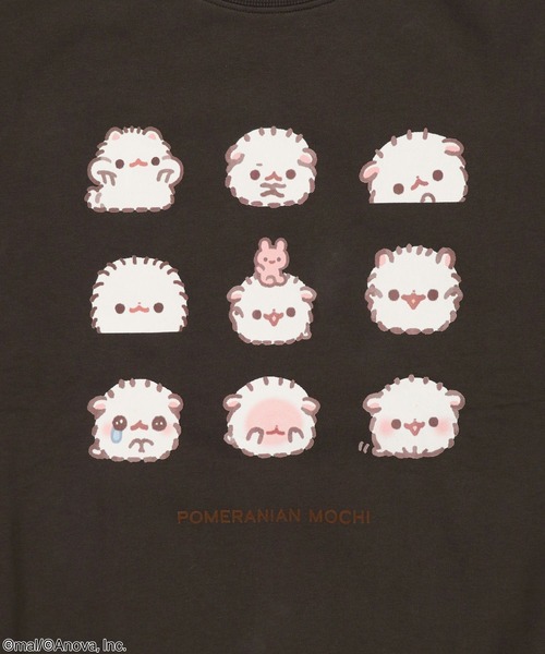 SPINNS（スピンズ）の「『ポメラニアンもち×SPINNS』ビッグスウェット（スウェット・レディース・チャコール/ホワイト・ONESIZE）」の7枚目の写真