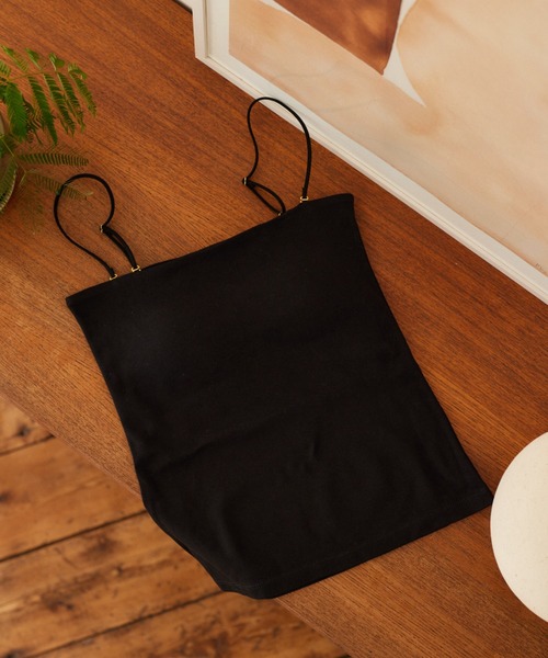 mysty woman（ミスティウーマン）の「あんず企画・モールドカップ付きインナーキャミソール  322314（キャミソール・レディース・ブラック/グレー/オフホワイト/ピンク・FREE）」の3枚目の写真