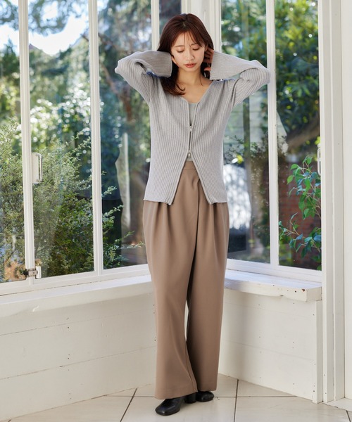 mysty woman（ミスティウーマン）の「あんず企画・モールドカップ付きインナーキャミソール  322314（キャミソール・レディース・ブラック/グレー/オフホワイト/ピンク・FREE）」の18枚目の写真