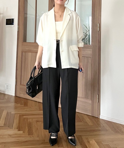 mysty woman（ミスティウーマン）の「あんず企画・モールドカップ付きインナーキャミソール  322314（キャミソール・レディース・ブラック/グレー/オフホワイト/ピンク・FREE）」の13枚目の写真