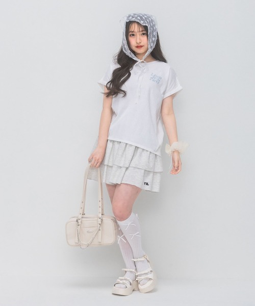 repipi armario(レピピ アルマリオ)の「BACKフラワーTシャツ(Tシャツ/カットソー・キッズ・ブラック/ホワイト/レッド・LARGE/MEDIUM/SMALL)」の4枚目の写真