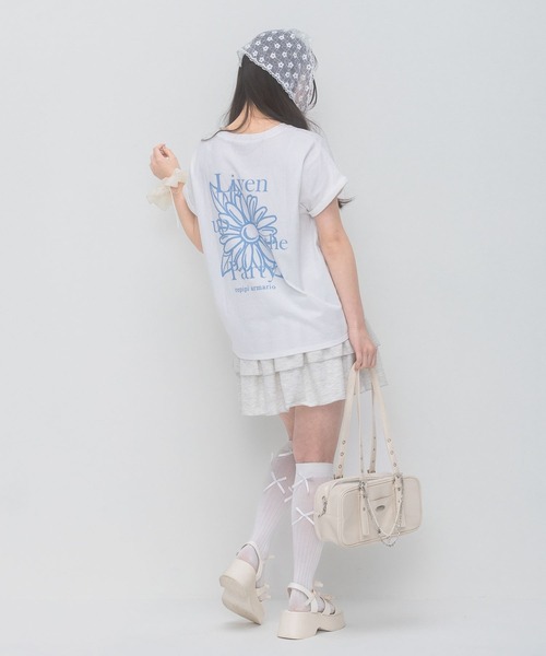 repipi armario(レピピ アルマリオ)の「BACKフラワーTシャツ(Tシャツ/カットソー・キッズ・ブラック/ホワイト/レッド・LARGE/MEDIUM/SMALL)」の6枚目の写真