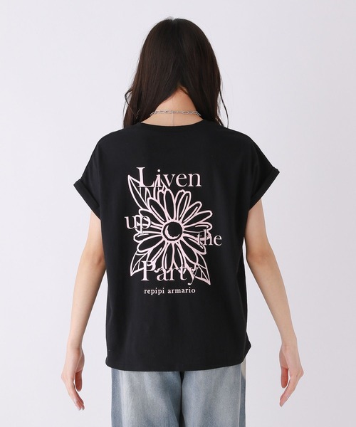 セール】BACKフラワーTシャツ（Tシャツ/カットソー）｜repipi