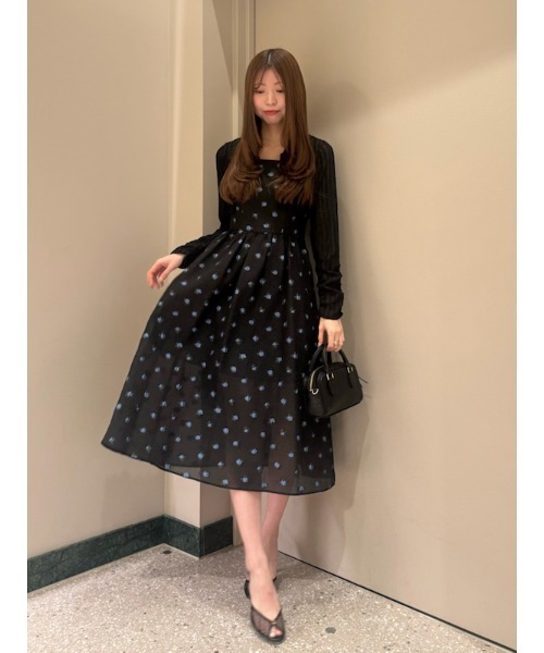 snidel 新品未使用ジャガードキャミワンピース　0サイズ SNIDEL（スナイデル）の「シャツセットジャガードキャミ