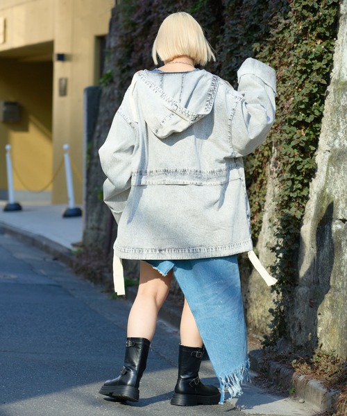 SOUNDSGOOOOD（サウンズグッド）の「【SOUNDS GOOOOD 】デニムアノラックパーカー（パーカー・レディース・サックスブルー/グレー/オレンジ/イエロー/ブルー・ONE SIZE）」の15枚目の写真