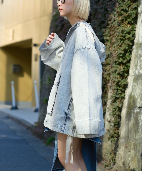 SOUNDSGOOOOD（サウンズグッド）の「【SOUNDS GOOOOD 】デニムアノラックパーカー（パーカー・レディース・サックスブルー/グレー/オレンジ/イエロー/ブルー・ONE SIZE）」の10枚目の写真