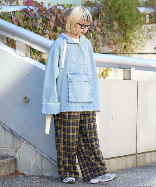 SOUNDSGOOOOD（サウンズグッド）の「【SOUNDS GOOOOD 】デニムアノラックパーカー（パーカー・レディース・サックスブルー/グレー/オレンジ/イエロー/ブルー・ONE SIZE）」の7枚目の写真