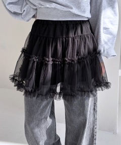 スカート GIRLFRIEND LACE RUFFLE MINI SKIRT GIRLFRIEND LACE RUFFLE MINI SKIRT (EXCLUSIVE)（スカート）｜GLOWNY