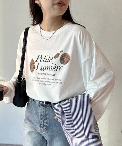 DISCOAT（ディスコート）の「【WEB限定】クッキーパッケージロゴビッグTシャツ（Tシャツ/カットソー・レディース・チャコールグレー/ホワイト・MEDIUM）」の3枚目の写真