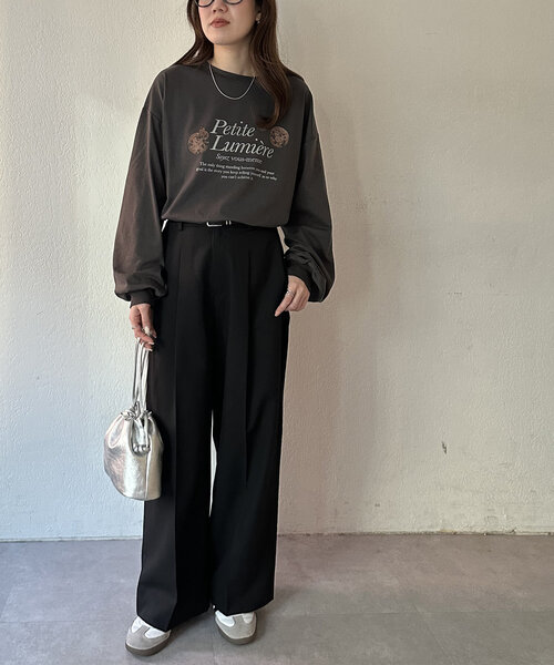 DISCOAT（ディスコート）の「【WEB限定】クッキーパッケージロゴビッグTシャツ（Tシャツ/カットソー・レディース・チャコールグレー/ホワイト・MEDIUM）」の7枚目の写真
