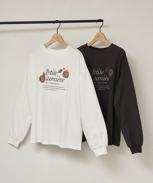 DISCOAT（ディスコート）の「【WEB限定】クッキーパッケージロゴビッグTシャツ（Tシャツ/カットソー・レディース・チャコールグレー/ホワイト・MEDIUM）」の11枚目の写真
